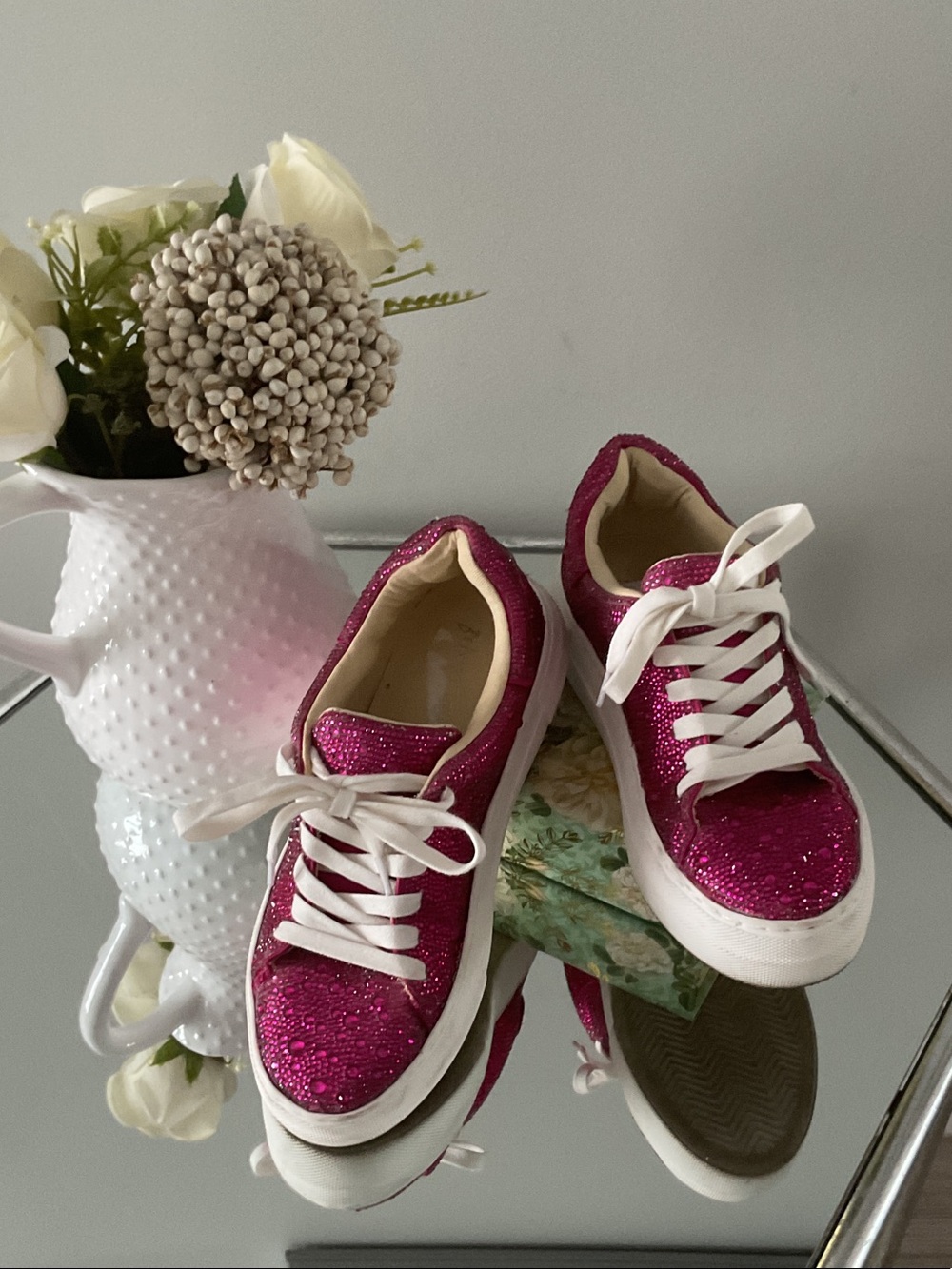 Betsey Johnson Hot Pink Glitter Sneakers